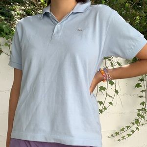 Baby blue LACOSTE collared polo tee shirt